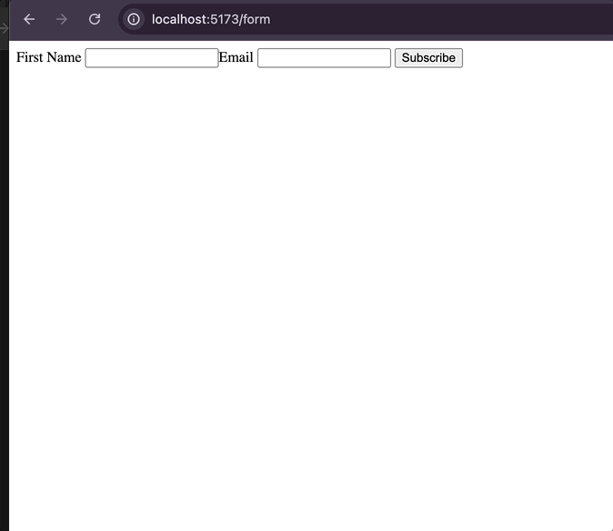 Image showing the form sub,itted after entering credentials